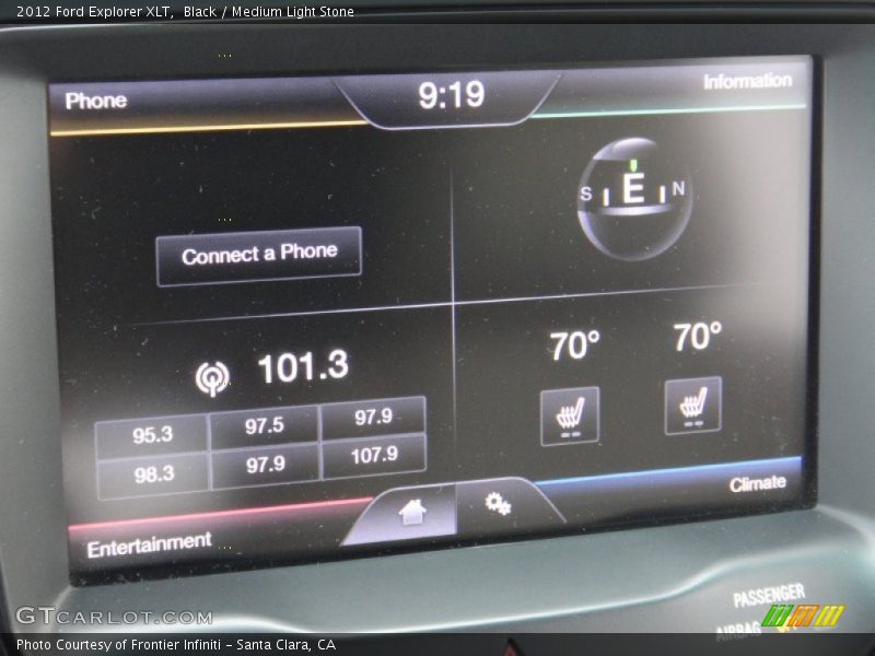 Black / Medium Light Stone 2012 Ford Explorer XLT
