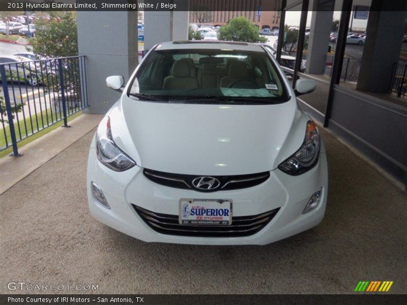 Shimmering White / Beige 2013 Hyundai Elantra Limited