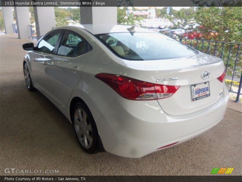 Shimmering White / Beige 2013 Hyundai Elantra Limited