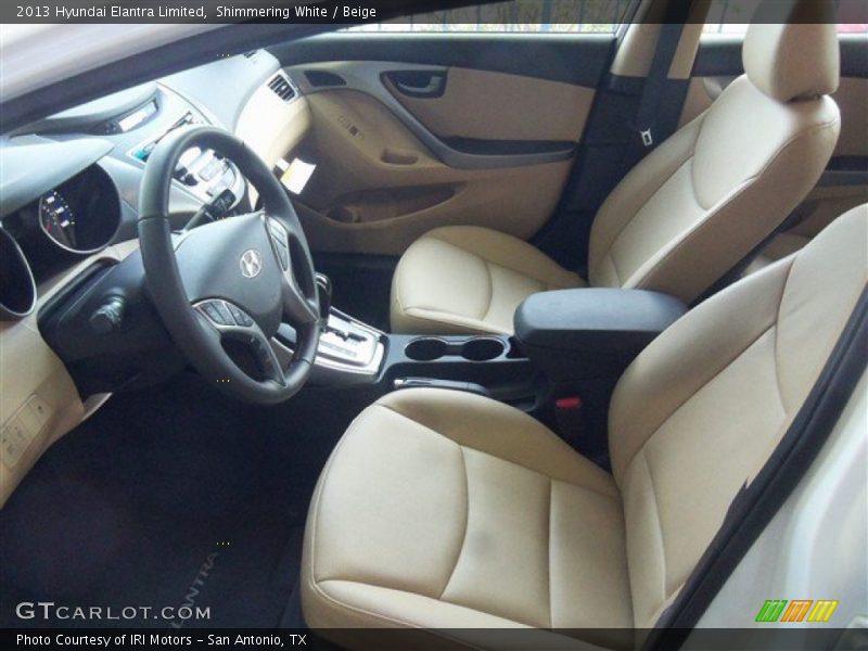 Shimmering White / Beige 2013 Hyundai Elantra Limited