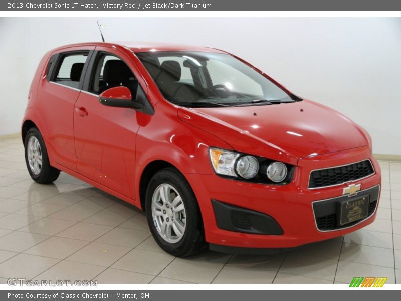 Victory Red / Jet Black/Dark Titanium 2013 Chevrolet Sonic LT Hatch
