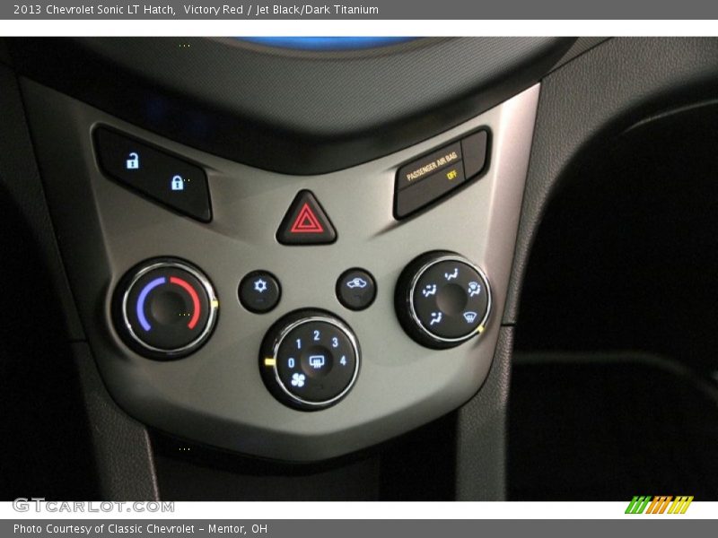 Victory Red / Jet Black/Dark Titanium 2013 Chevrolet Sonic LT Hatch