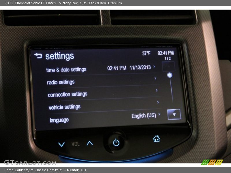 Victory Red / Jet Black/Dark Titanium 2013 Chevrolet Sonic LT Hatch