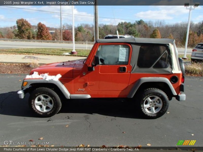 Impact Orange / Dark Slate Gray 2005 Jeep Wrangler X 4x4