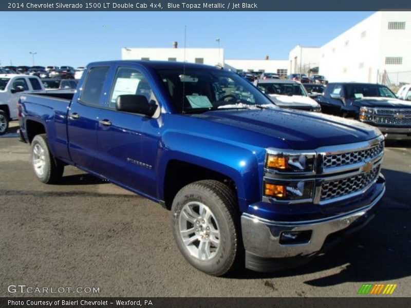 Blue Topaz Metallic / Jet Black 2014 Chevrolet Silverado 1500 LT Double Cab 4x4