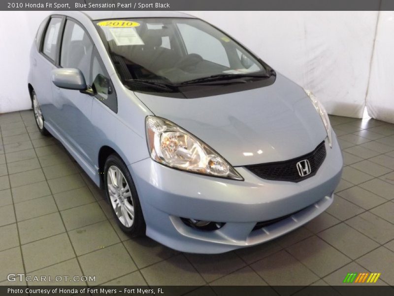 Blue Sensation Pearl / Sport Black 2010 Honda Fit Sport