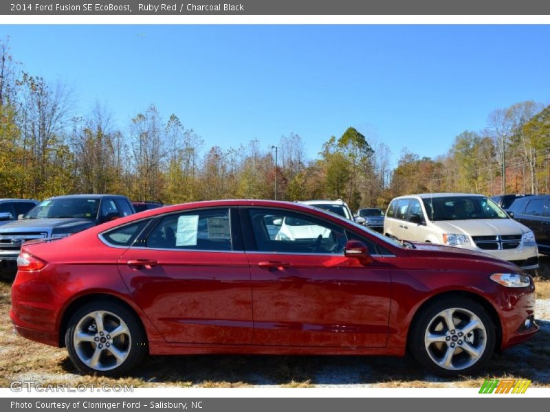Ruby Red / Charcoal Black 2014 Ford Fusion SE EcoBoost