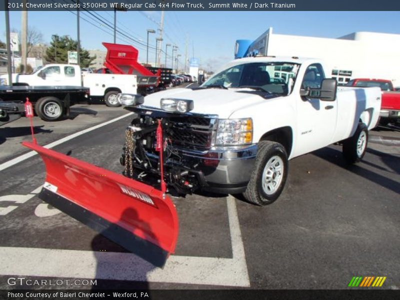 Front 3/4 View of 2014 Silverado 3500HD WT Regular Cab 4x4 Plow Truck