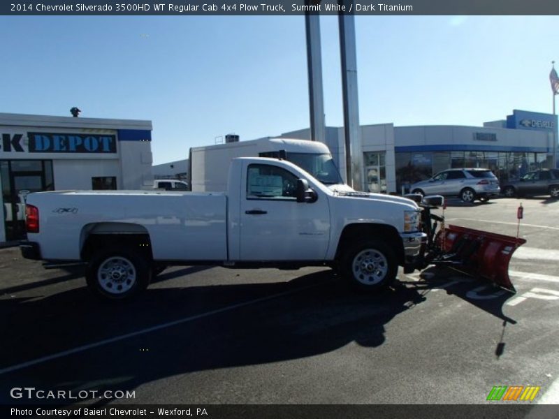 Summit White / Dark Titanium 2014 Chevrolet Silverado 3500HD WT Regular Cab 4x4 Plow Truck
