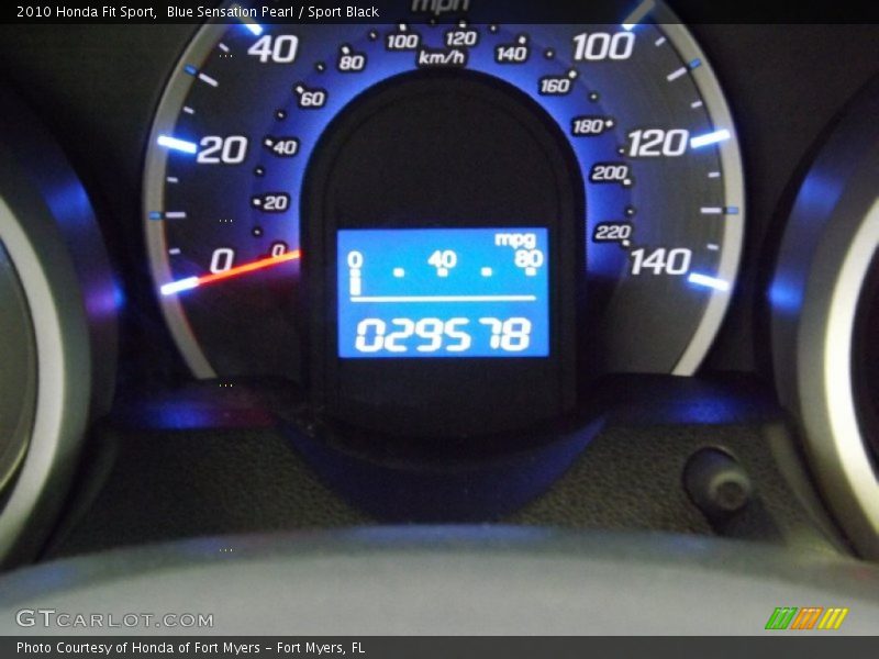 Blue Sensation Pearl / Sport Black 2010 Honda Fit Sport