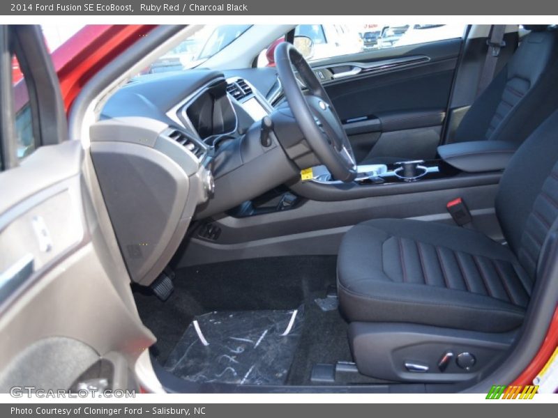 Ruby Red / Charcoal Black 2014 Ford Fusion SE EcoBoost