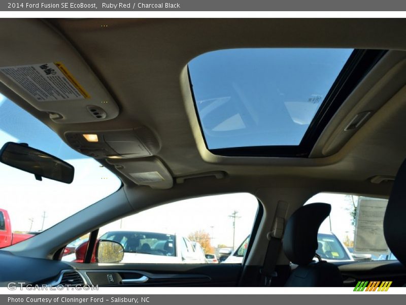 Ruby Red / Charcoal Black 2014 Ford Fusion SE EcoBoost