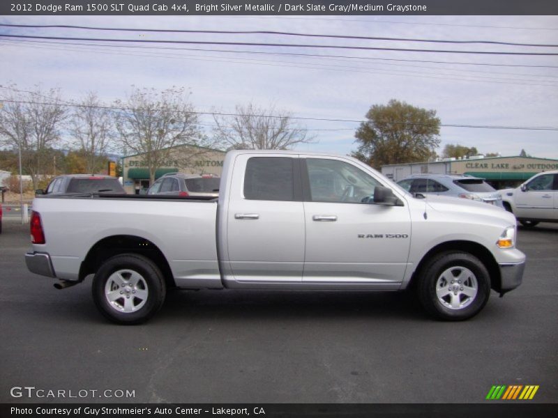 Bright Silver Metallic / Dark Slate Gray/Medium Graystone 2012 Dodge Ram 1500 SLT Quad Cab 4x4