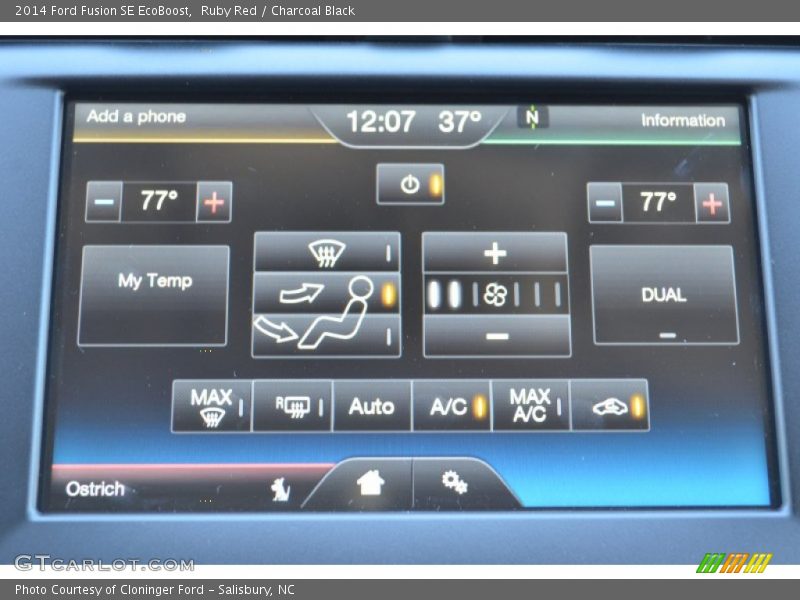 Ruby Red / Charcoal Black 2014 Ford Fusion SE EcoBoost