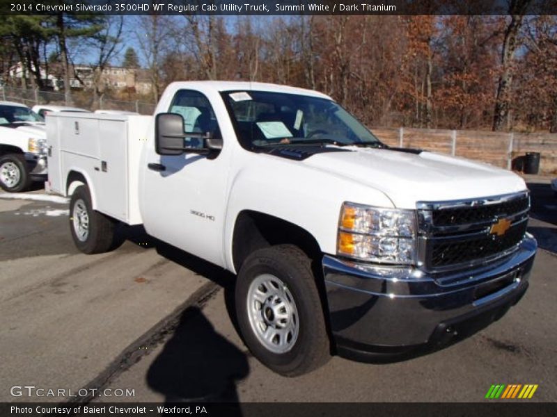Summit White / Dark Titanium 2014 Chevrolet Silverado 3500HD WT Regular Cab Utility Truck