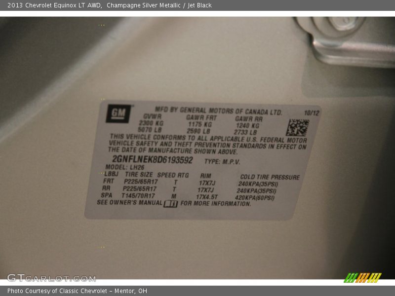 Champagne Silver Metallic / Jet Black 2013 Chevrolet Equinox LT AWD