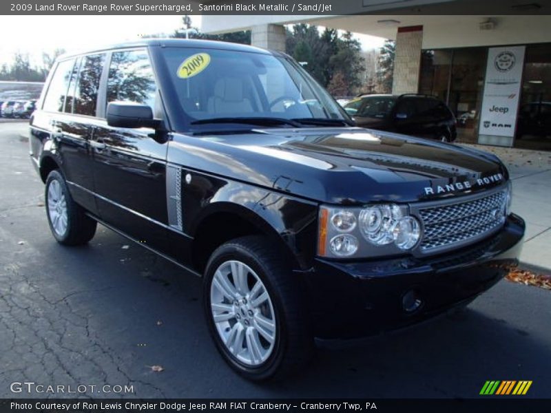 Santorini Black Metallic / Sand/Jet 2009 Land Rover Range Rover Supercharged