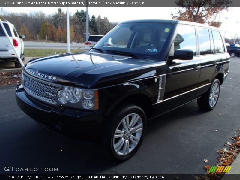 Santorini Black Metallic / Sand/Jet 2009 Land Rover Range Rover Supercharged