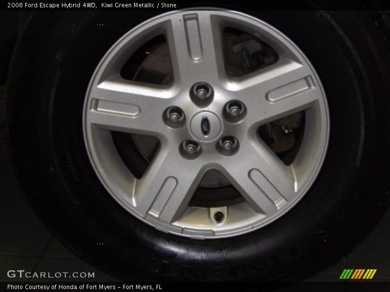 Kiwi Green Metallic / Stone 2008 Ford Escape Hybrid 4WD