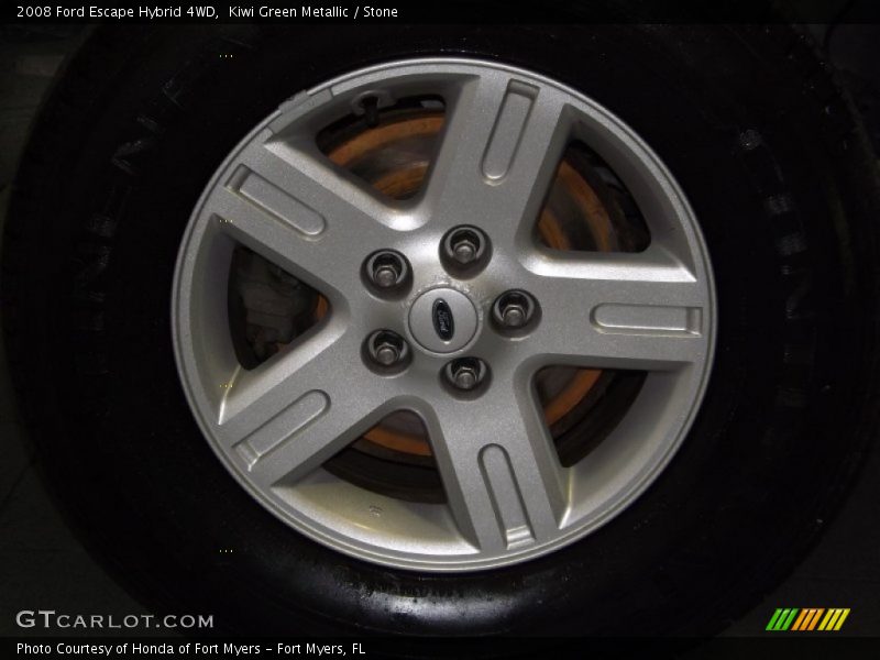 Kiwi Green Metallic / Stone 2008 Ford Escape Hybrid 4WD