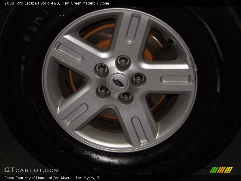 Kiwi Green Metallic / Stone 2008 Ford Escape Hybrid 4WD