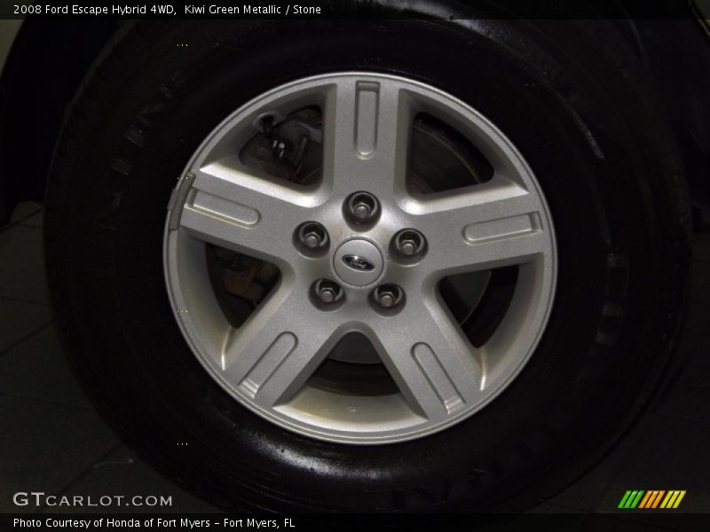 Kiwi Green Metallic / Stone 2008 Ford Escape Hybrid 4WD