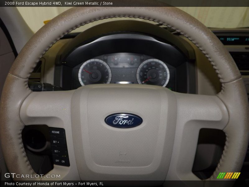 Kiwi Green Metallic / Stone 2008 Ford Escape Hybrid 4WD