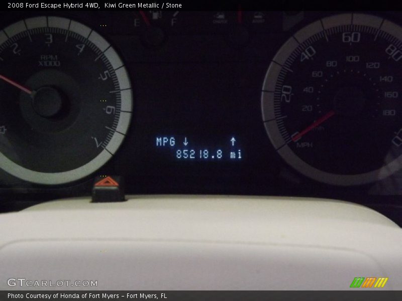 Kiwi Green Metallic / Stone 2008 Ford Escape Hybrid 4WD