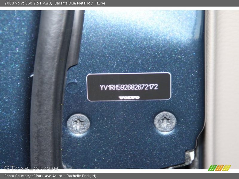 Barents Blue Metallic / Taupe 2008 Volvo S60 2.5T AWD