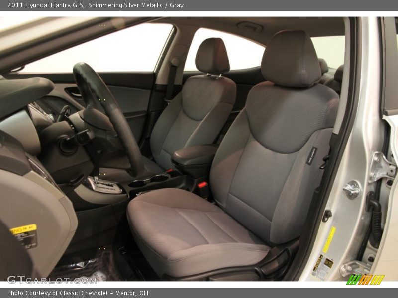 Shimmering Silver Metallic / Gray 2011 Hyundai Elantra GLS