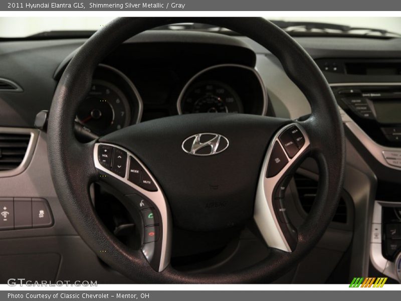 Shimmering Silver Metallic / Gray 2011 Hyundai Elantra GLS