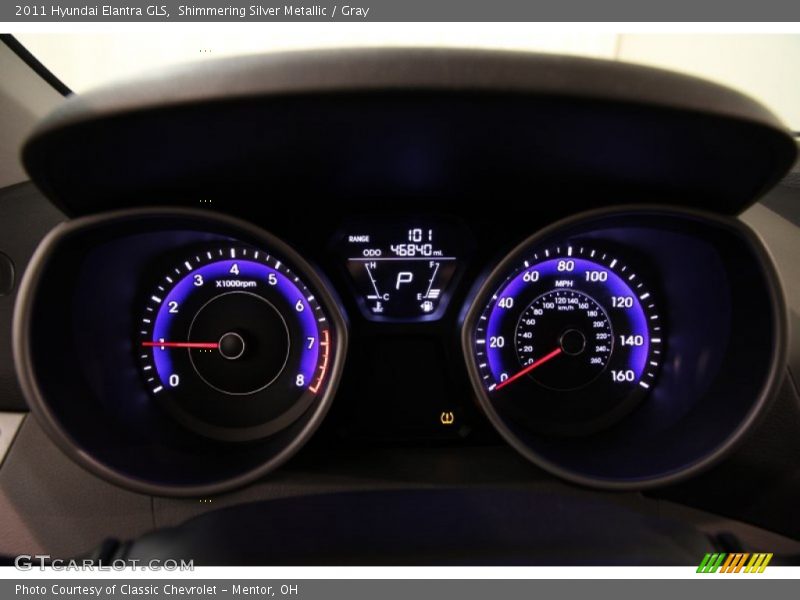 Shimmering Silver Metallic / Gray 2011 Hyundai Elantra GLS