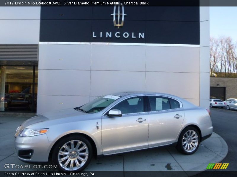 Silver Diamond Premium Metallic / Charcoal Black 2012 Lincoln MKS EcoBoost AWD