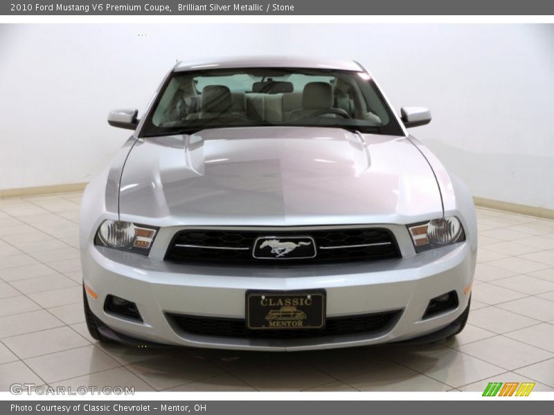 Brilliant Silver Metallic / Stone 2010 Ford Mustang V6 Premium Coupe