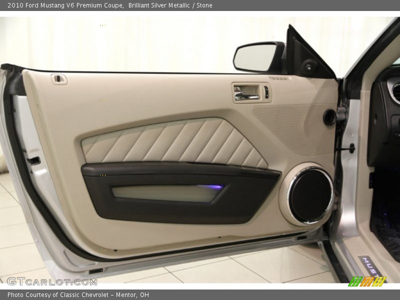 Brilliant Silver Metallic / Stone 2010 Ford Mustang V6 Premium Coupe