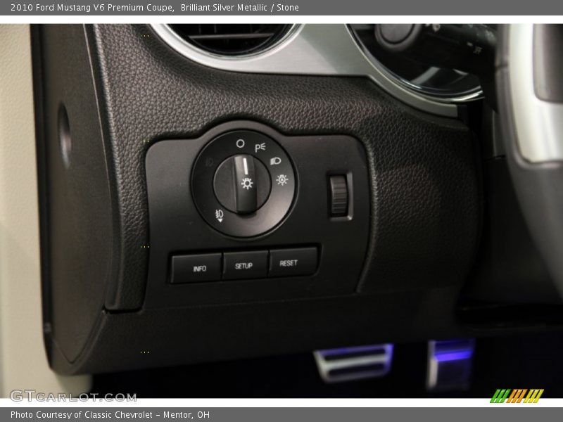 Brilliant Silver Metallic / Stone 2010 Ford Mustang V6 Premium Coupe