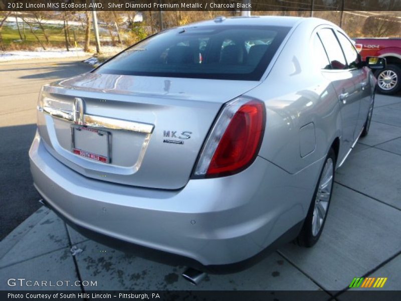 Silver Diamond Premium Metallic / Charcoal Black 2012 Lincoln MKS EcoBoost AWD