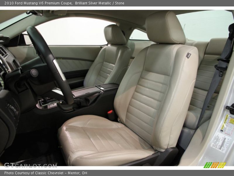 Brilliant Silver Metallic / Stone 2010 Ford Mustang V6 Premium Coupe