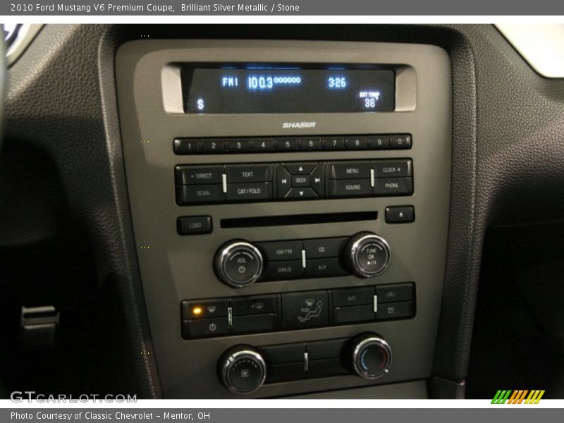 Brilliant Silver Metallic / Stone 2010 Ford Mustang V6 Premium Coupe