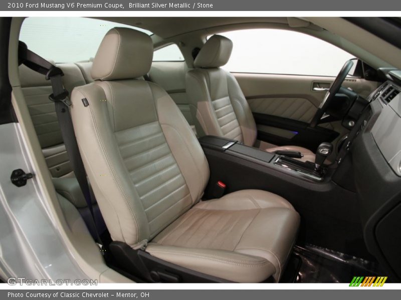 Brilliant Silver Metallic / Stone 2010 Ford Mustang V6 Premium Coupe
