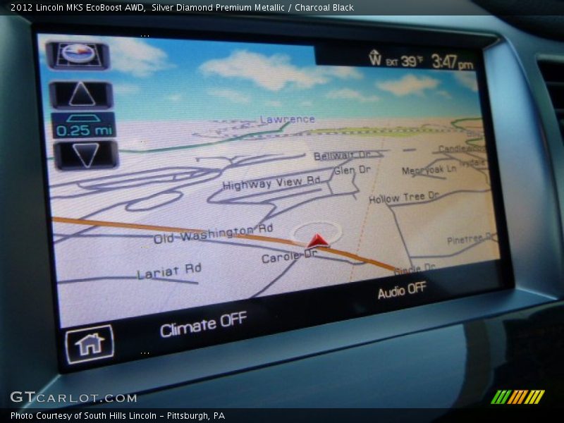 Silver Diamond Premium Metallic / Charcoal Black 2012 Lincoln MKS EcoBoost AWD