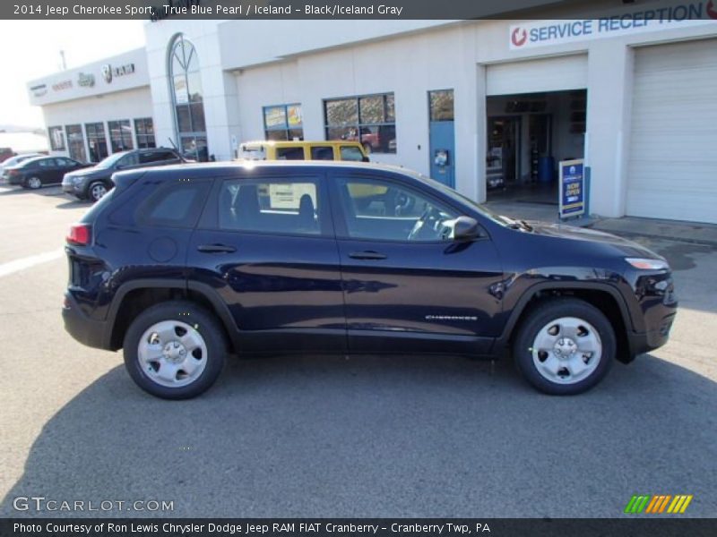True Blue Pearl / Iceland - Black/Iceland Gray 2014 Jeep Cherokee Sport