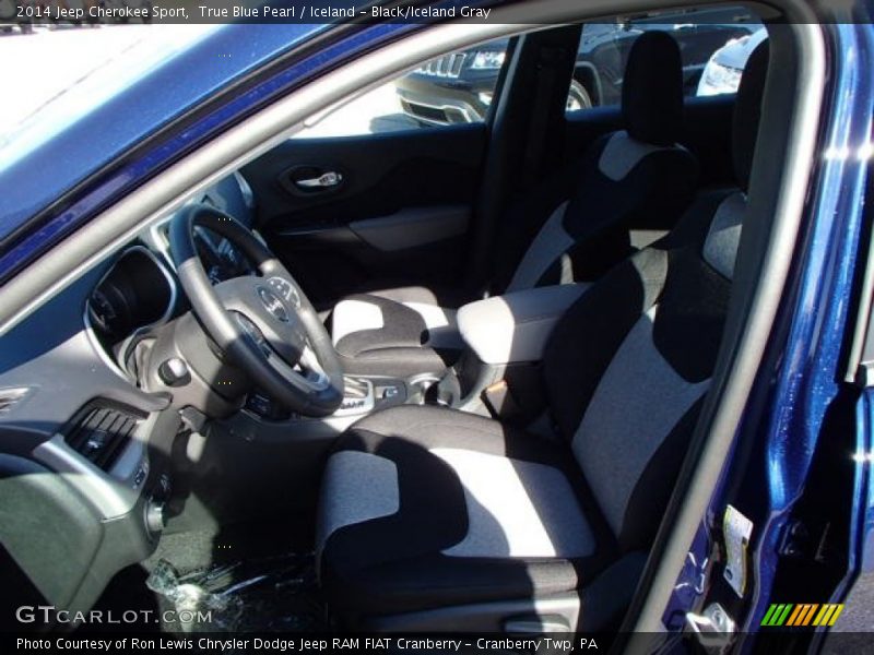 True Blue Pearl / Iceland - Black/Iceland Gray 2014 Jeep Cherokee Sport