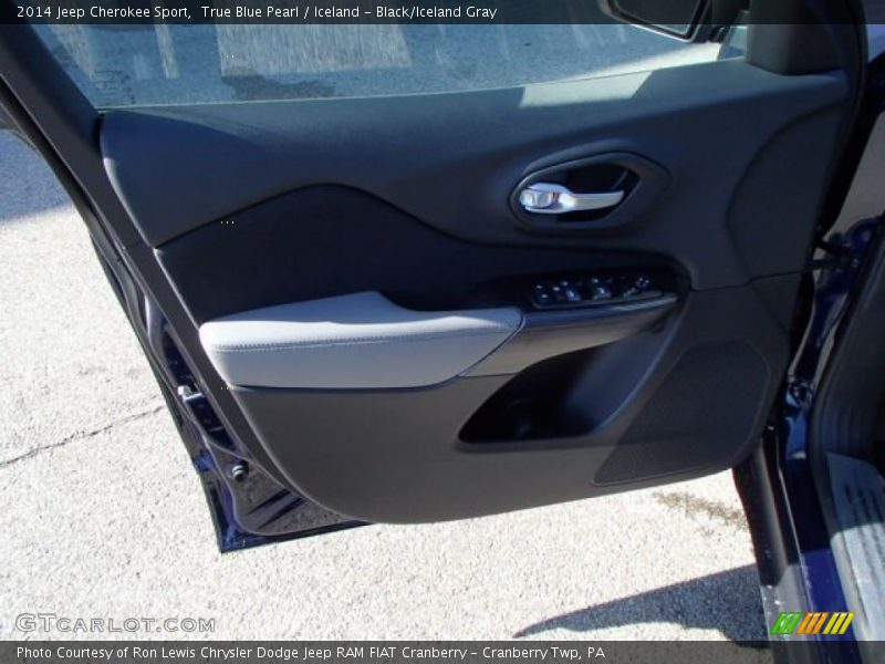True Blue Pearl / Iceland - Black/Iceland Gray 2014 Jeep Cherokee Sport