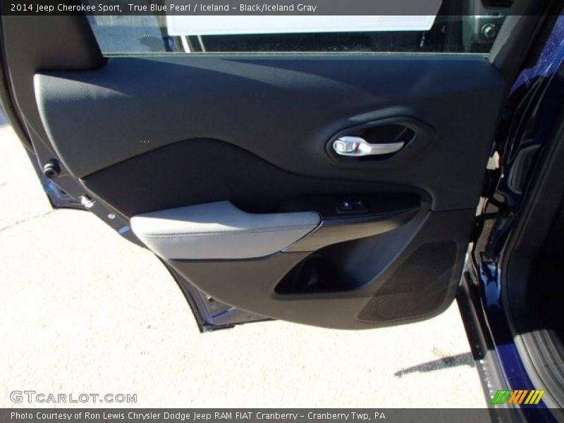 True Blue Pearl / Iceland - Black/Iceland Gray 2014 Jeep Cherokee Sport