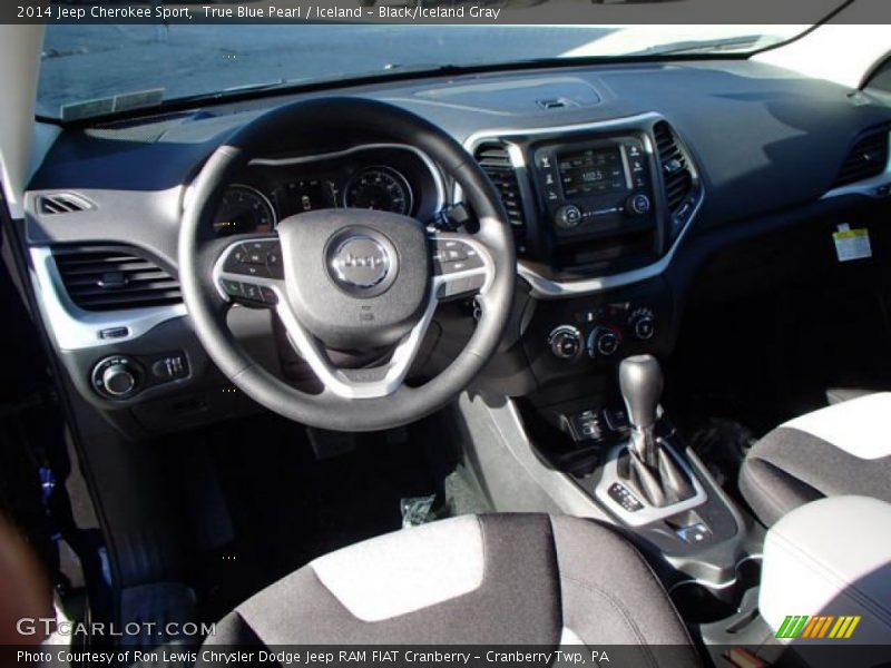 True Blue Pearl / Iceland - Black/Iceland Gray 2014 Jeep Cherokee Sport