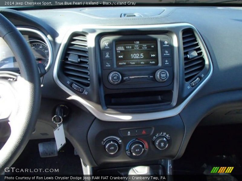 True Blue Pearl / Iceland - Black/Iceland Gray 2014 Jeep Cherokee Sport
