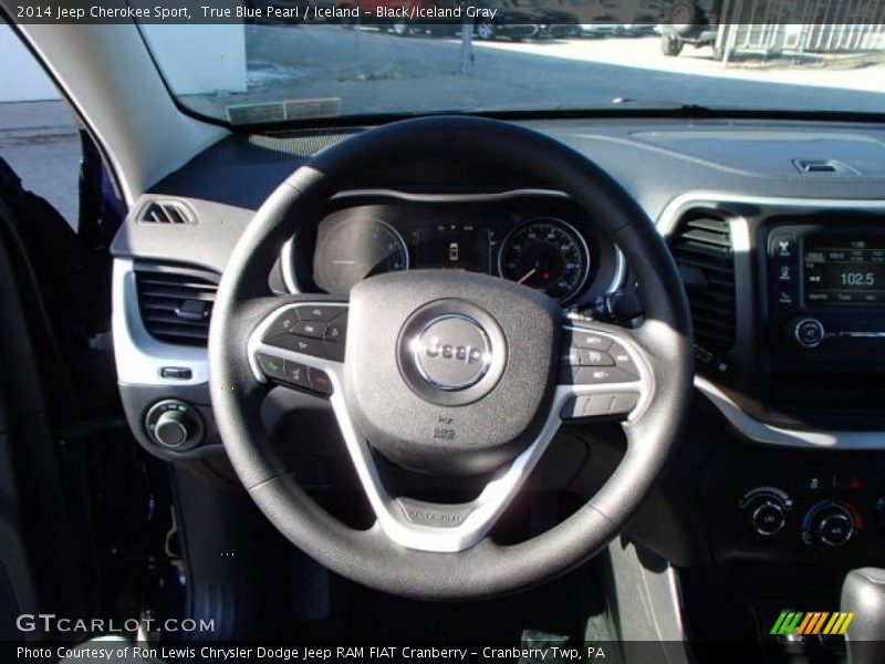 True Blue Pearl / Iceland - Black/Iceland Gray 2014 Jeep Cherokee Sport