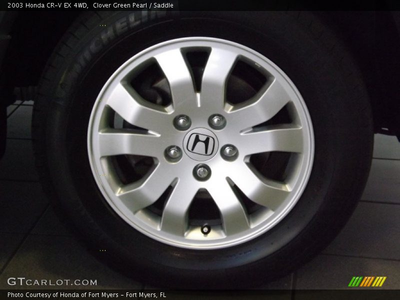 Clover Green Pearl / Saddle 2003 Honda CR-V EX 4WD
