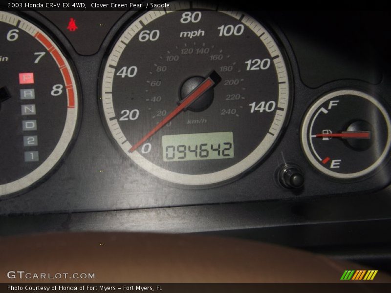 Clover Green Pearl / Saddle 2003 Honda CR-V EX 4WD